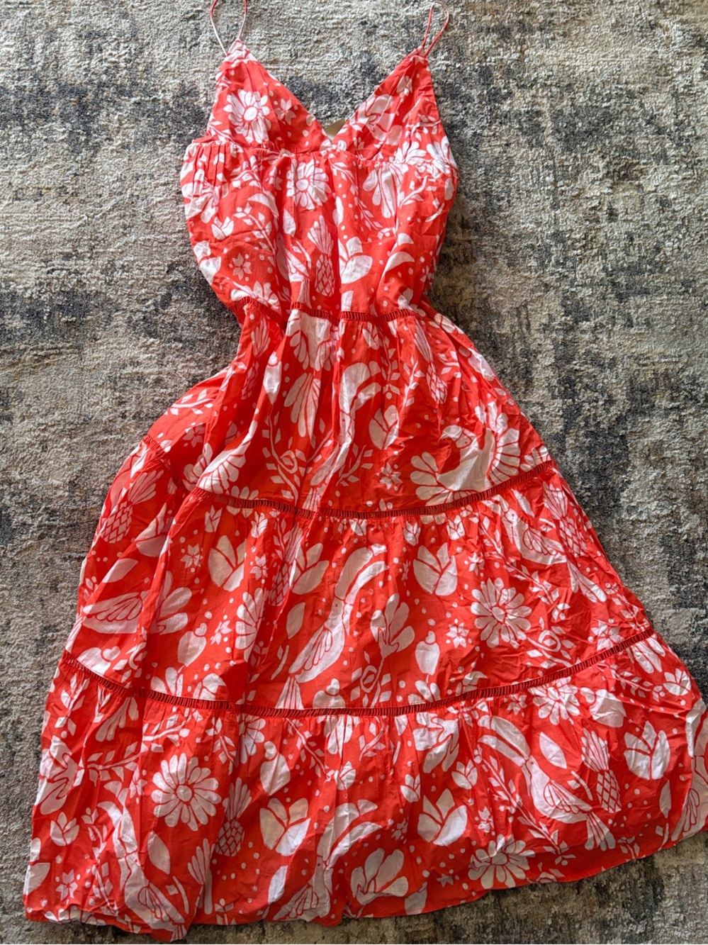 FARM Rio Orange Neon Jungle Dress with White Print - Picture 2 of 3